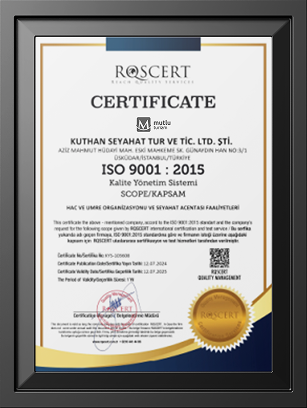 ISO 9001: 2015 Kalite Yönetim Belgesi
